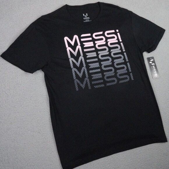 Lionel Messi Shirt Mens Large Black Name Stack Graphic Tee Miami Soccer NWT New - Picture 2 of 12